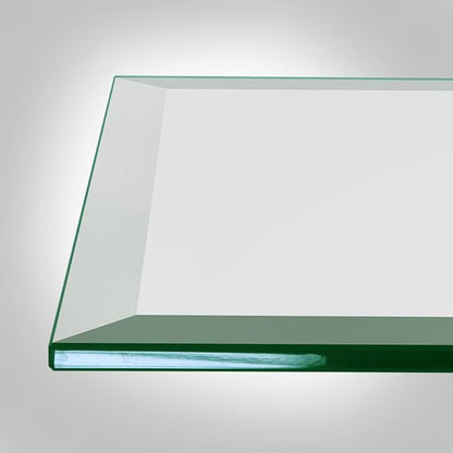 Dulles Glass 18 inch Square Glass Table Top - Tempered - 1/2" Thick Glass Surface, Safe Beveled Edge, Eased Corners, Multipurpose for Dining Table, Patio, Coffee and End Table