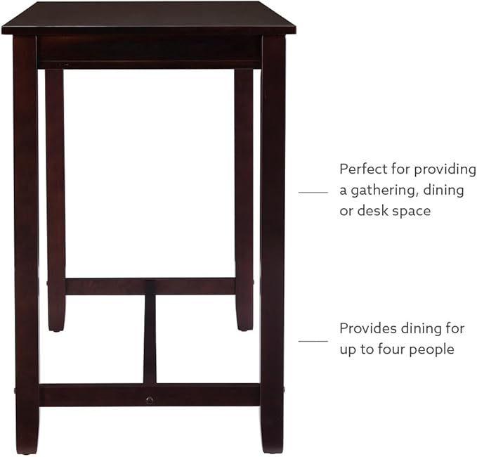 Linon 36 inch Height Pub Claridge Table, Walnut Counter