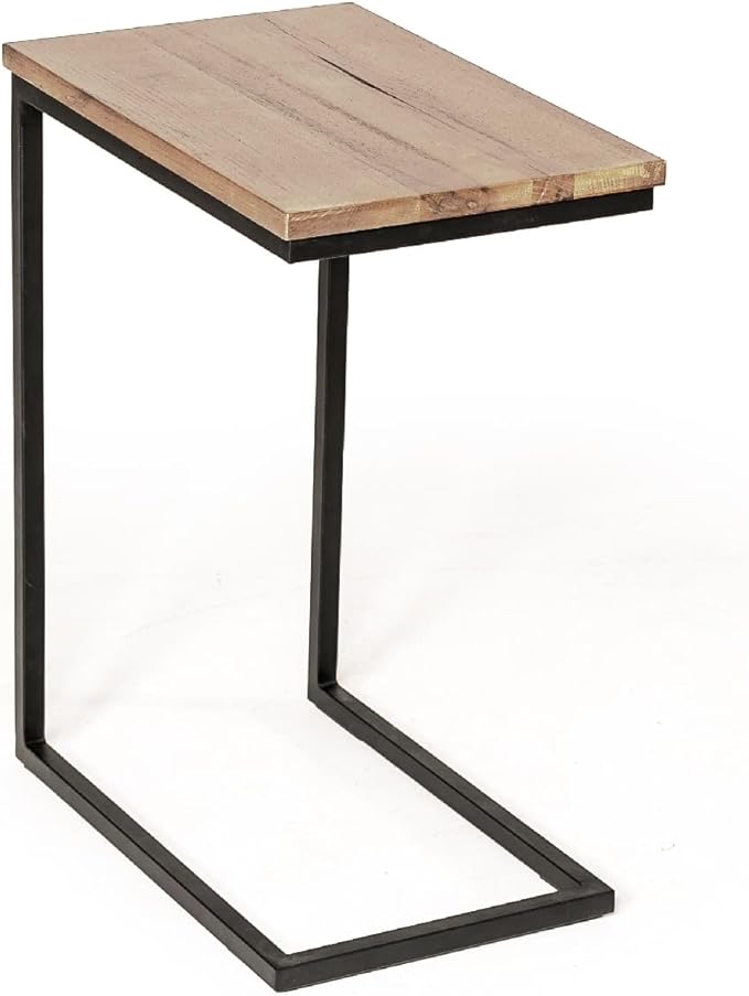 Wycian Sofa Side End Table, Brown Island Table for Kitchen Metal Living Room Bedroom Dining Rooms Garden 1PC