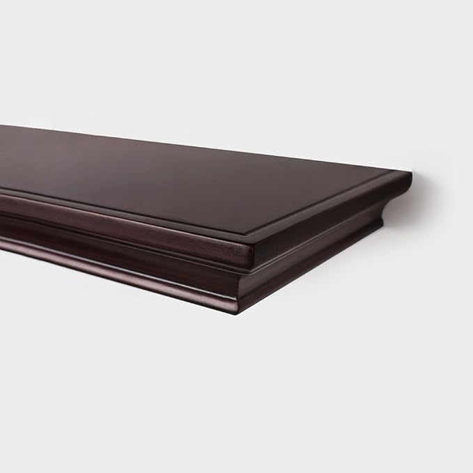 AHDECOR Floating Shelves Wall Mounted, Deeper Wall Storage Shelf for Home Décor, Super Sturdy, Easy to Install, 24” Wide, 7.75” Deep, Espresso Brown