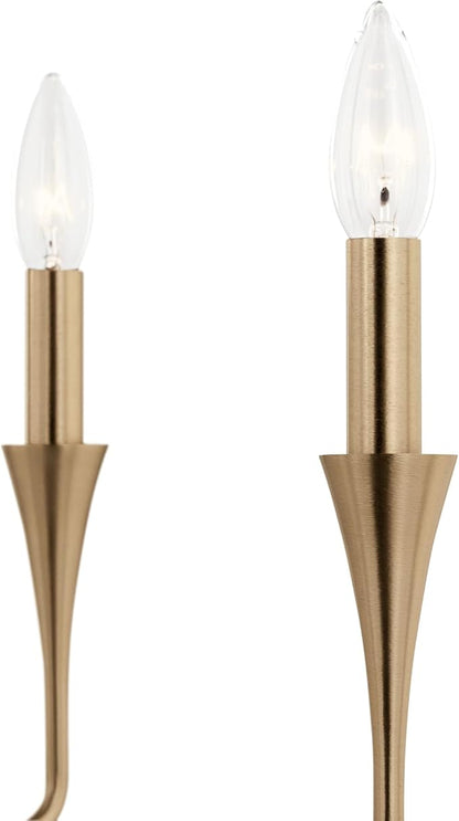 Kichler Alvaro 5-Light Chandelier, Soft Modern Light in Champagne Bronze, for Dining Room, Office or Bedroom (19.25" x 30.25"), 52689CPZ