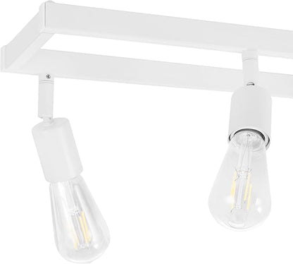 Globe Electric 64000095 36" 6-Light Track Lighting, Matte White, Pivot Sockets, Ceiling Lamp for Bedroom, Kitchen, Hallway, Bathroom, Den, Dining Room, Home Décor