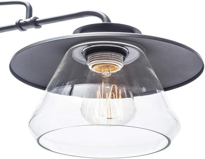Globe Electric 64845 Nate 3-Light Pendant, Oil Rubbed Bronze, Clear Glass Shades, Bulb Not Included