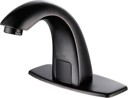Touchless Bathroom Faucet with Automatic Sensor Function, Bathroom Sink Faucet with Hole Cover Plate, Oil Rubbed Black