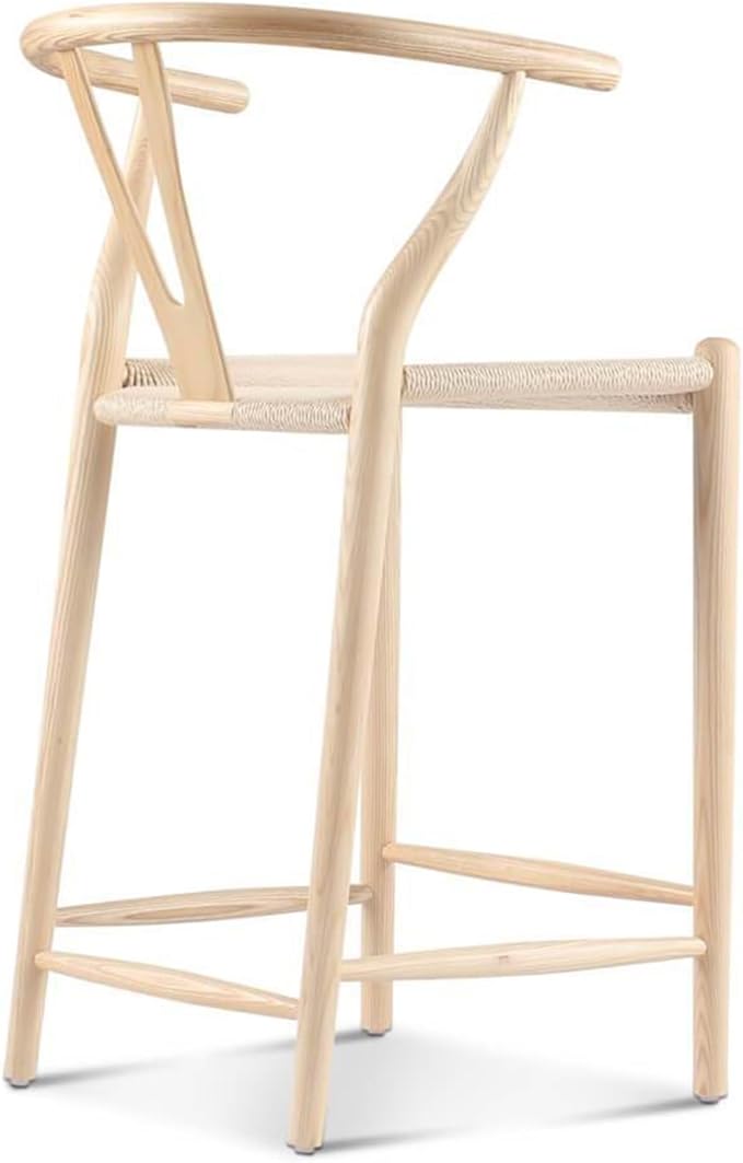 Barstool,Weave Counter Height Bar Stools, Fully Assembled Rattan Bar Chairs for Kitchen Island,1pc,Natural
