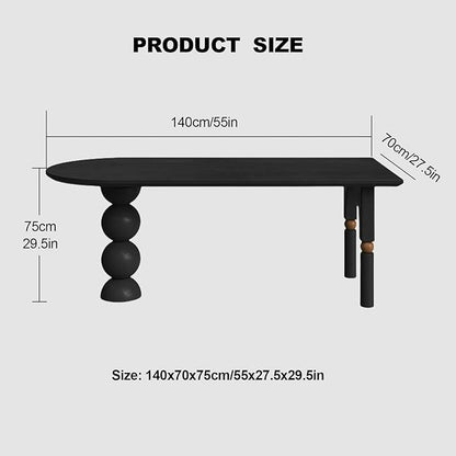 Dining Table, Solid Wood Dining Table with Orb Legs, Game Table, Multipurpose C Table, Mid-Century Modern Dining Table for Living Room,Kitchen,Conference Room,Medium