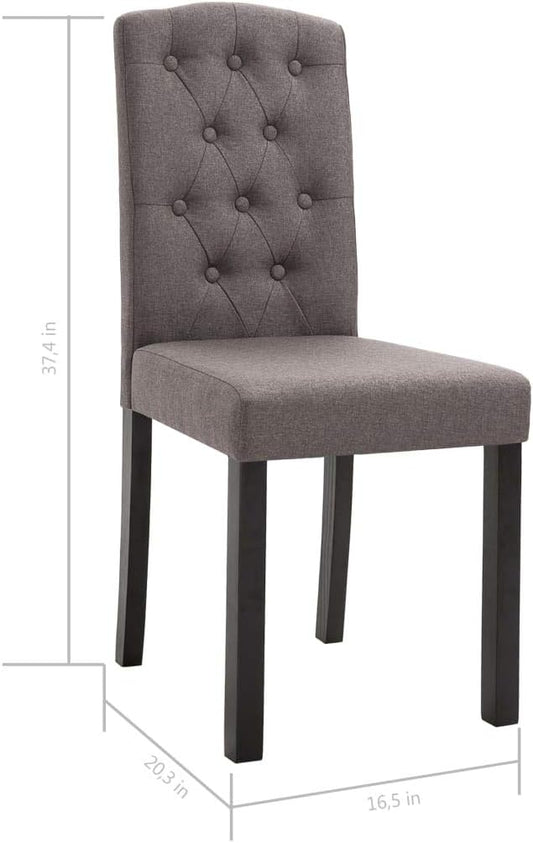 4-Piece Taupe Fabric Dining Chairs with Rubber Wood Frame - Modern Farmhouse Kitchen and Dining Room Furniture, Comfortable Upholstered Seating for Home Decor