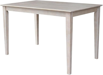 HomeStock Island Oasis 30" x 48" Rectangular Dining Height Table with Solid Wood Butcher Block Top and Shaker Legs - Ideal for Cozy Dining Spaces