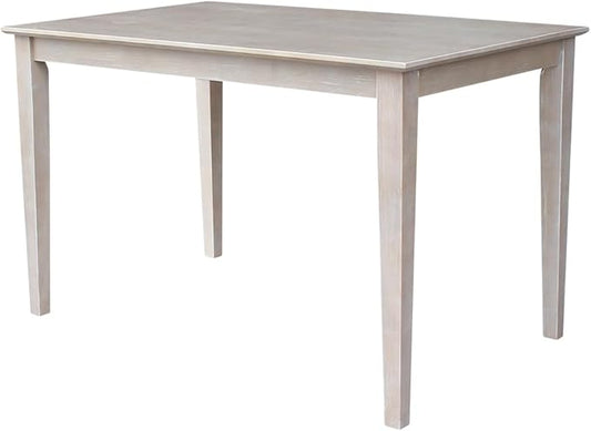HomeStock Island Oasis 30" x 48" Rectangular Dining Height Table with Solid Wood Butcher Block Top and Shaker Legs - Ideal for Cozy Dining Spaces