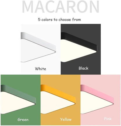 LED Ceiling Light Fixture,20 Inch Modern Square Recessed Ceiling Lights,Dimmable Light,48W Pink 3000K-6000K Close to Ceiling Lighting Flush Mount Living Room Bedroom