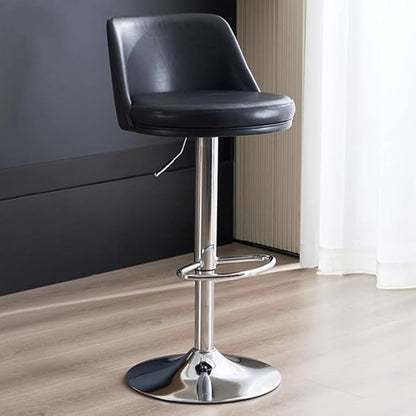 PU Leather Adjustable Stools - Swivel Armless Counter for Kitchen Island, Dining Room &,/Black B-One Size