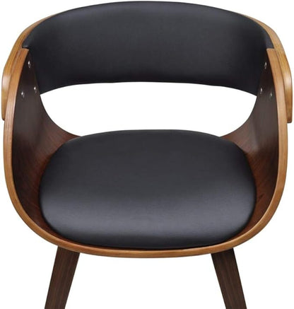 Modern Farmhouse Dining Chair with Bent Wood Frame and Faux Leather Seat - 20.9" Wide Comfortable Kitchen Chair for Dining Room, Living Room, Vanity (242.5 lb Capacity, Beige)