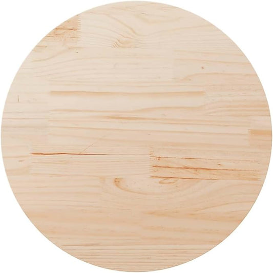 35.4 Inch Round Table Top, Solid Pinewood Replacement Desktop for Dining, Coffee Table, or Desk, Unfinished Wooden Furniture Component, 1 Inch Thick