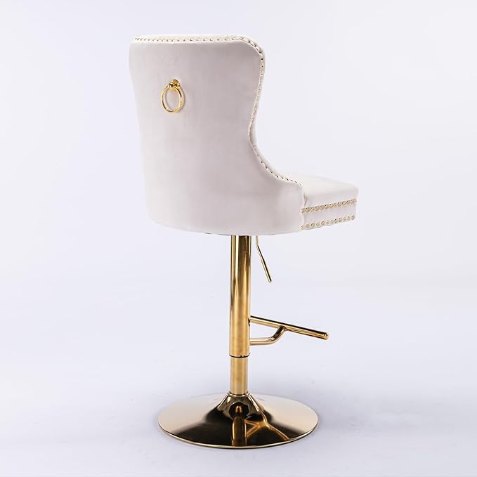 Modern Dining Chair Mid-Century Kitchen Table and Chairs with Sturdy Stable Base, Easy Assembly Luxury Furniture for Dining Room, Home Pub and Kitchen Island,Beige-Foam-setof2
