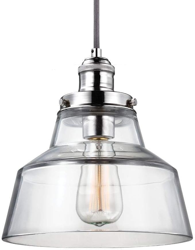 Feiss Lighting-Baskin-Pendant 1 Light in Modern Style-10 Inch Wide by 10.38 Inch High-Polished Nickel Finish -Traditi