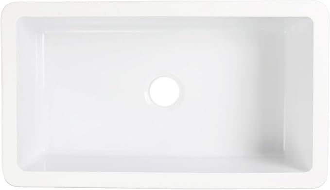 Sinkology Eden Fireclay Undermount Kitchen Sink, Undermount Installation, Surefire Finish (Crisp White, 31")