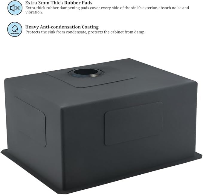 23 Inch Black Undermount Laundry Sink-VASOYO 23x18x13 Undermount Utility Sink Black Stainless Steel Laundry Room Sinks 16 Gauge 13 Inch Deep Single Bowl Under Mount Outdoor Sink