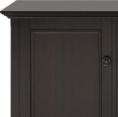 SIMPLIHOME Amherst 60-inch Wide Solid Wood 3-Door Storage Cabinet in Hickory Brown, Transitional-Style Buffet Sideboard for Living Room, Dining Room or Entryway