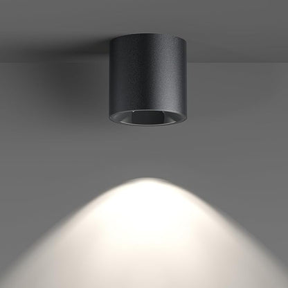 JAYMP Modern LED Ceiling Light 4000K Dimmable 24W COB Black Surface Mount Cylinder Accent Down Light for Living Room Hallway Laundry Room