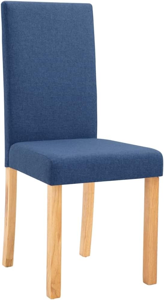 Blue Dining Chairs Set of 4, Tufted Accent Chairs, Rubber Wood Legs 7.9x6.5x14.7in for Kitchen Living Room