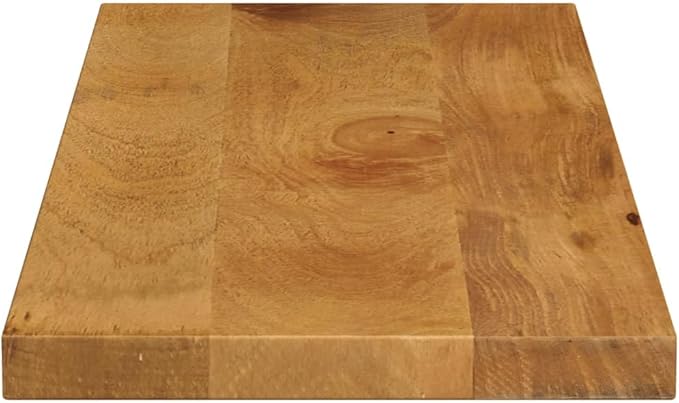 Rustic Solid Mango Wood Dining Tabletop 31.5 x 7.9 x 1.5 in Brown Rectangular Butcher Block Style Countertop Easy Clean Indoor Kitchen Desk Top for Dining Room Living Room