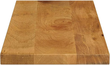 Rustic Solid Mango Wood Dining Tabletop 31.5 x 7.9 x 1.5 in Brown Rectangular Butcher Block Style Countertop Easy Clean Indoor Kitchen Desk Top for Dining Room Living Room