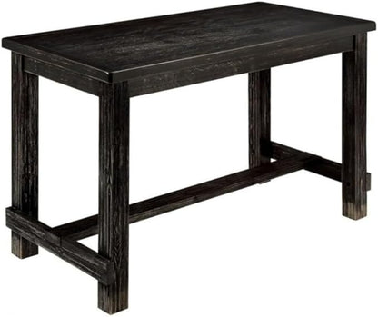 Counter Height Dining Table with Center Support Beam for Kitchen Island Seating