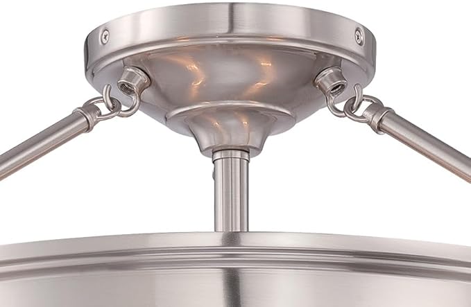 Minka Lavery 4177-84 Harbour Point Semi-Flush, 3-Light, 300 Total Watts, 19-in H x 9.75-in W, Brushed Nickel