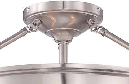 Minka Lavery 4177-84 Harbour Point Semi-Flush, 3-Light, 300 Total Watts, 19-in H x 9.75-in W, Brushed Nickel