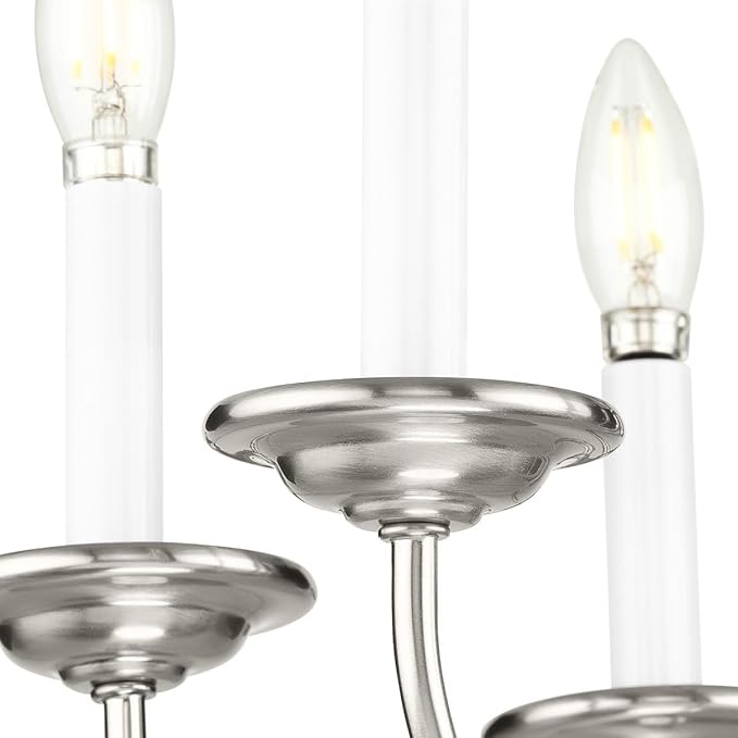 Progress Lighting 5-Light Candles Traditional Chandelier Light, Indoor, P4009-09, Brushed Nickel