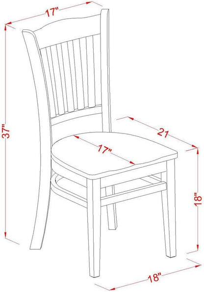 HomeStock Modern Dining Chair - Oak Finish - Kitchen Island Seating - Stylish Accent Chair - 17" x 17" x 37"