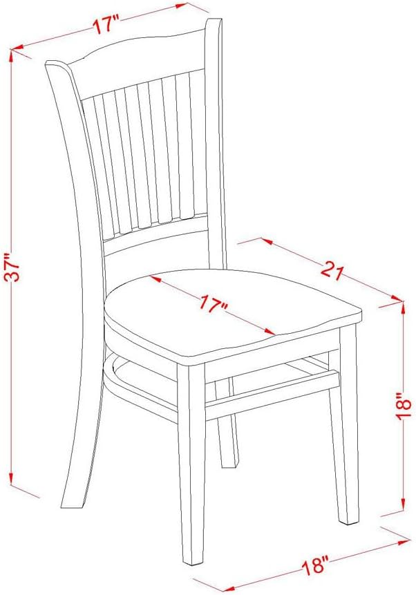 HomeStock Modern Dining Chair - Oak Finish - Kitchen Island Seating - Stylish Accent Chair - 17" x 17" x 37"