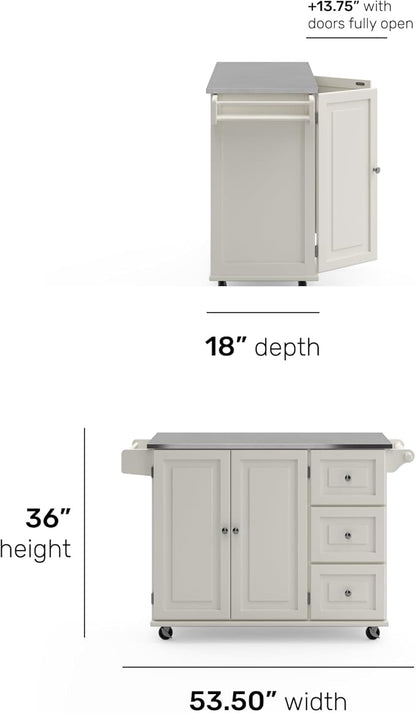 homestyles Dolly Madison Off-White Kitchen Cart