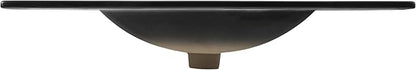 JONATHAN Y SNK1003D Ancillary 3-Hole 36 in. W x 18.25 in. D Classic Contemporary Rectangular Ceramic Single Sink Basin Vanity Top, Black Marble Effect