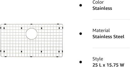 Starstar Sinks Protector Stainless Steel Kitchen Sink Bottom Grid, Rack (25 L x 15.75 W)