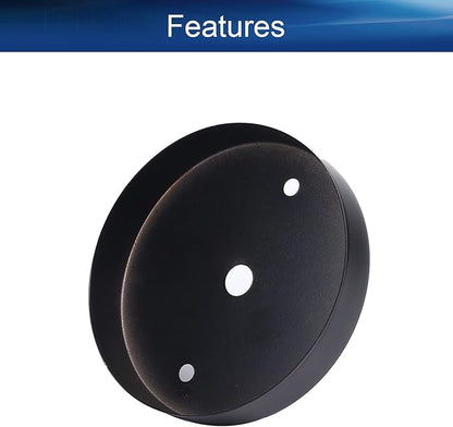 Bettomshin 1Pcs 3.94" x 0.79" (DiaxH) Iron Retro Ceiling Light Plate Chassis Disc Pendant Accessories Hardware Canopy Kit Ceiling Plate Black Tone