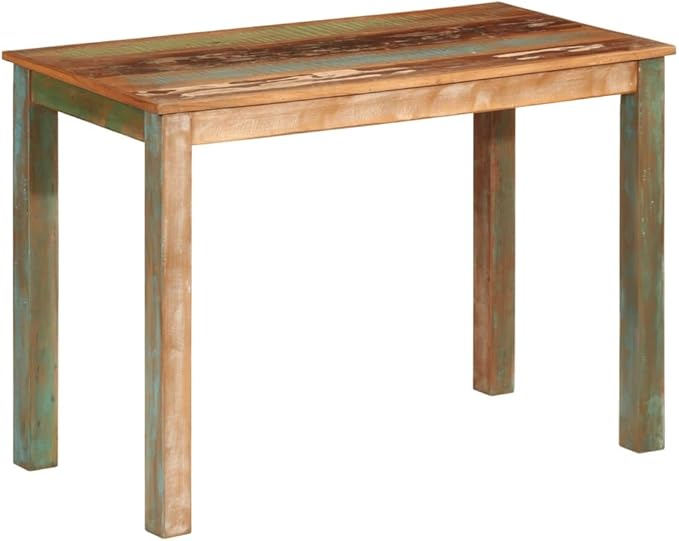 Multicolour Dining Table for Small Spaces 43.3x21.7x29.9 in Reclaimed Wood Rectangle Rustic Kitchen & Dining Room Table Easy Assembly for Apartment Nook