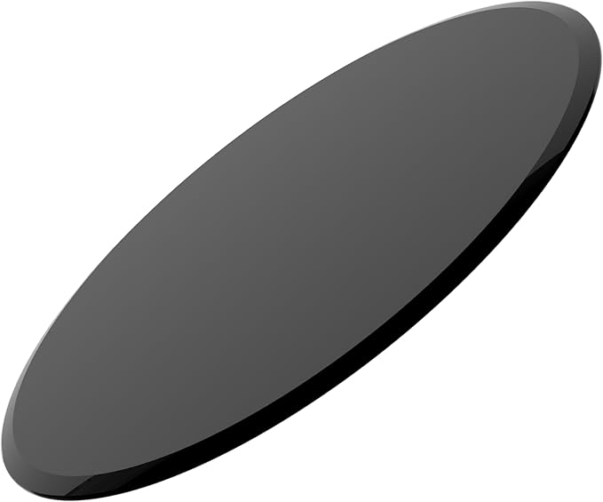 Tempered Glass Table Top Round Black Table Surface 3/8'' Thick Beveled Edge Multipurpose for Dining, Coffee, Restaurant and End Table (3/8" Thick - Beveled Edge, 28 inch-Balck)