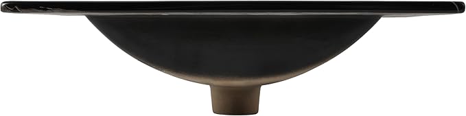 JONATHAN Y SNK1001D Ancillary 3-Hole 24 in. W x 18.25 in. D Classic Contemporary Rectangular Ceramic Single Sink Basin Vanity Top, Black Marble Effect