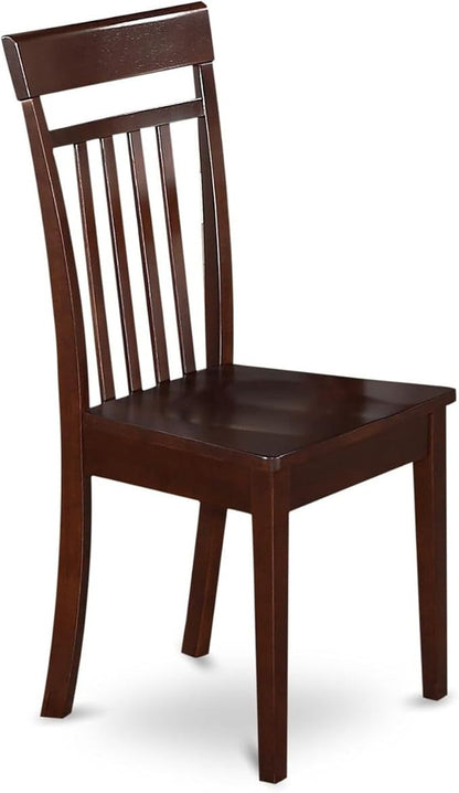 HomeStock 7-Piece Dining Set with Rectangle Solid Wood Table (36x60 Inch) and 6 Kitchen Chairs in Mahogany, Classic Dining Set for Your Home