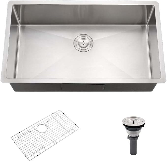 28 Inch Undermount Kitchen Sink Stainless Steel -Hovheir 28x19 Stainless Steel Undermount Kitchen Sink 16 Gauge Deep Single Bowl Under Mount Sinks with Drain
