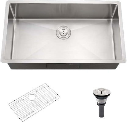 28 Inch Undermount Kitchen Sink Stainless Steel -Hovheir 28x19 Stainless Steel Undermount Kitchen Sink 16 Gauge Deep Single Bowl Under Mount Sinks with Drain