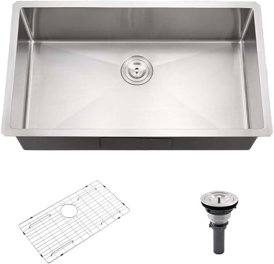 28 Inch Undermount Kitchen Sink Stainless Steel -Hovheir 28x19 Stainless Steel Undermount Kitchen Sink 16 Gauge Deep Single Bowl Under Mount Sinks with Drain