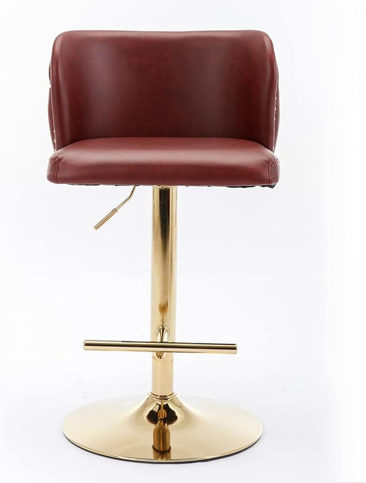Modern Dining Chairs, Mid-Century Kitchen Table and Chairs with Sturdy Stable Construction, Easy Assembly for Dining Room, Home Pub and Kitchen Island,Burgundy-PU-2pc