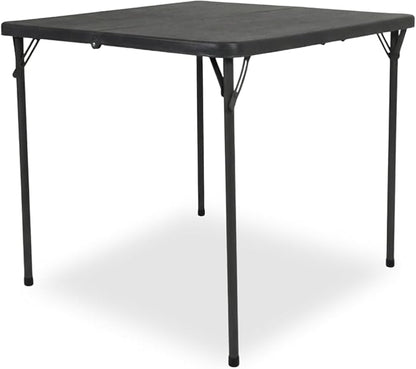 34" Square Folding Table for 4 Person, 330lbs Weight Capacity Foldable Table with HDPE Tabletop & Heavy-Duty Steel Legs, Large Portable Picnic Table for Indoor Outdoor Parties, Camping, Grey