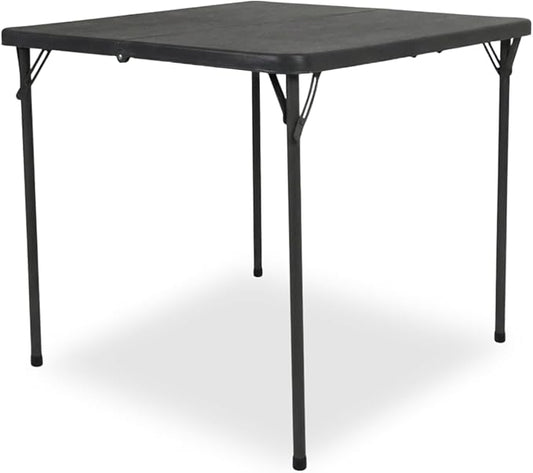 34" Square Folding Table for 4 Person, 330lbs Weight Capacity Foldable Table with HDPE Tabletop & Heavy-Duty Steel Legs, Large Portable Picnic Table for Indoor Outdoor Parties, Camping, Grey