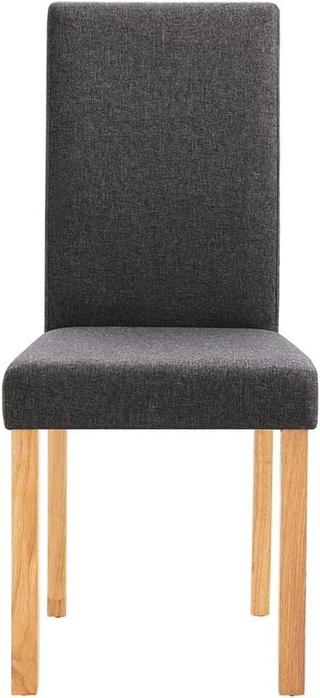 Dark Gray Fabric Dining Chairs Set of 2 Modern Farmhouse Kitchen Chairs with Rubber Wood Frame, Soft Upholstered Seats and Sturdy Design for Dining Room