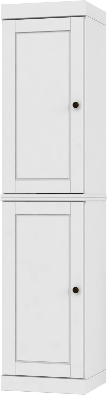 Palace Imports Solid Wood Pantry Cabinet - Tall Narrow Storage Cabinet with Raised Panel Doors - 16.5" W x 71.5" H - White, Kitchen Cupboard, Adjustable Shelves, 100% Eco-Friendly Wood, Modular