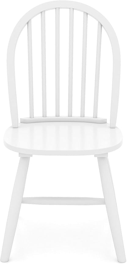 Safeplus 18" Oak Dining Chairs Set of 4, Wood Windsor Chair with Spindle Back for Country Farmhouse Kitchen Island