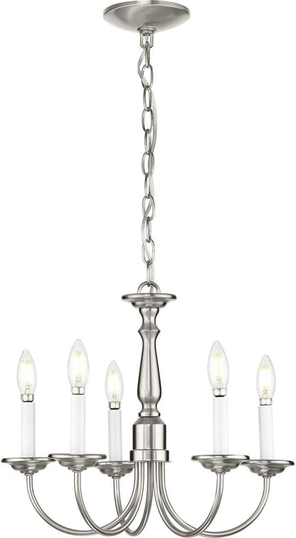Progress Lighting 5-Light Candles Traditional Chandelier Light, Indoor, P4009-09, Brushed Nickel